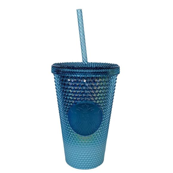 NEW Starbucks 2023 Glacier Blue Ombre GRADIENT Studded Tumbler Cold Cup 16 oz - Picture 2 of 5